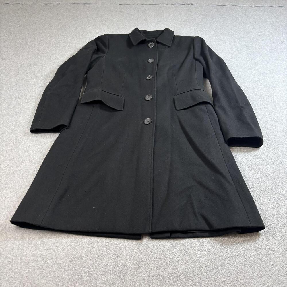 Banana Republic Coat Womens Large Black Wool Jacket Heritage Academia Capsule